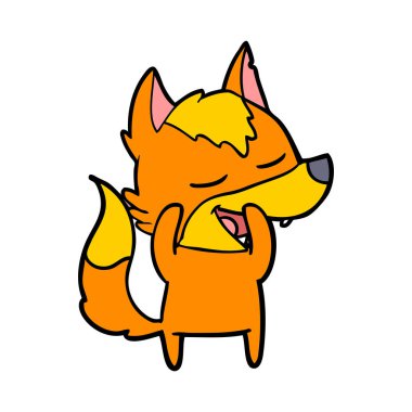 Tilki çizgi film karakteri vektör çizim