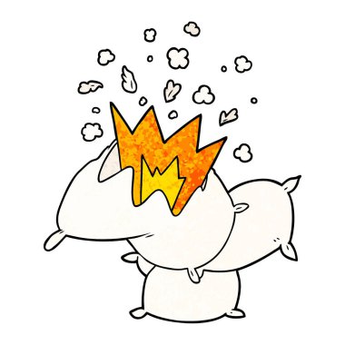 vektör çizim karikatür yastık kavgası