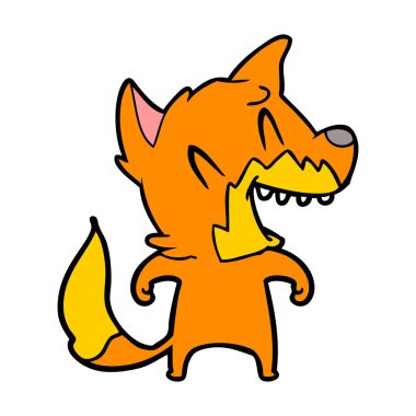 Tilki çizgi film karakteri vektör çizim