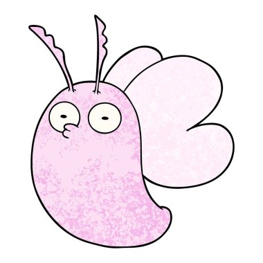 Komik karikatür kelebek vektör çizim