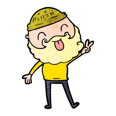 barış işareti veren sakallı