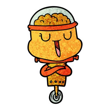 mutlu karikatür robot vektör çizim