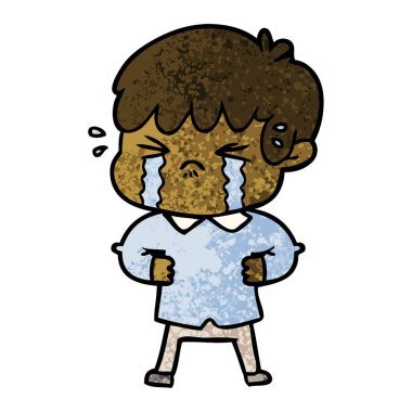 çocuk çizgi film ağlama vektör çizim