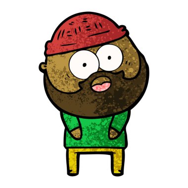 vektör çizim karikatür sakallı adam