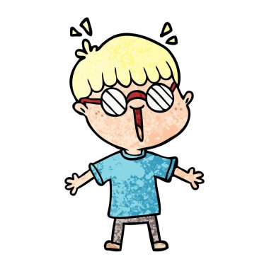 çizgi film çocuk gözlük takıyor