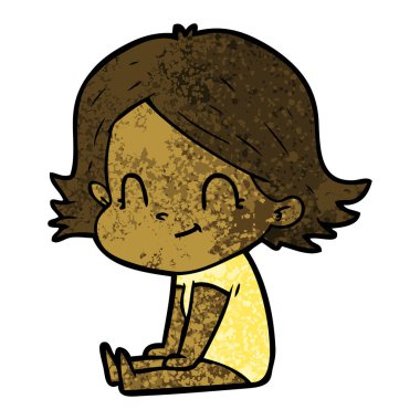 vektör çizim karikatür dostça kız