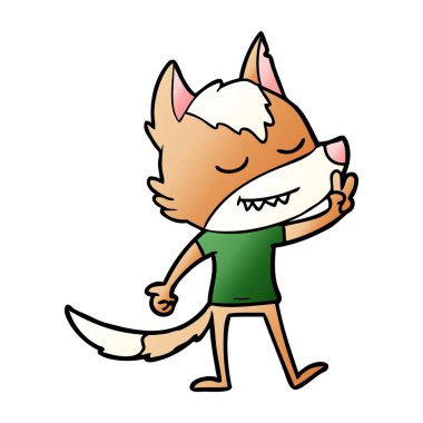 Tilki çizgi film karakteri vektör çizim