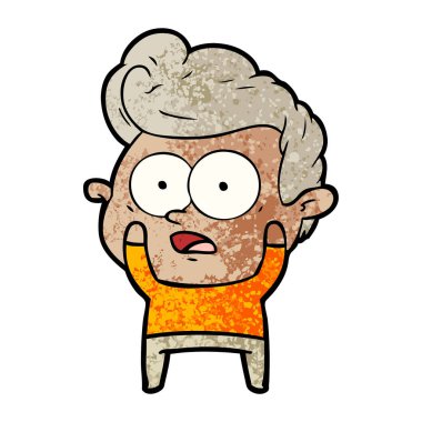  vektör çizim karikatür bakan adam