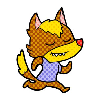 Tilki çizgi film karakteri vektör çizim