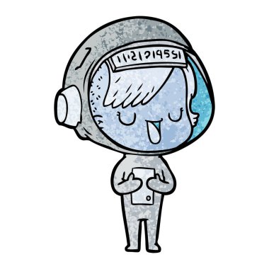 vektör çizim karikatür astronot kadın