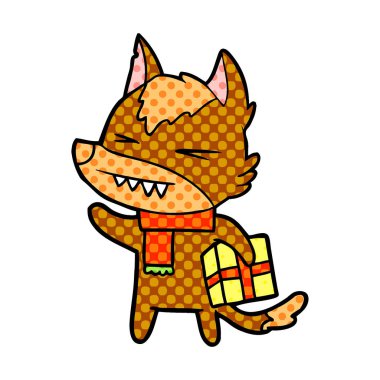 Tilki çizgi film karakteri vektör çizim