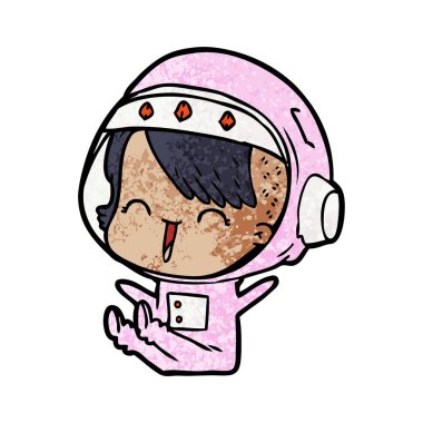 mutlu karikatür alan kız