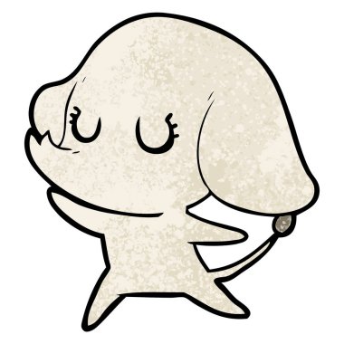 vektör çizim sevimli çizgi fil