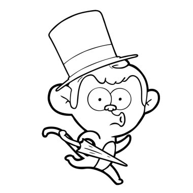 vektör çizim karikatür sürpriz maymun