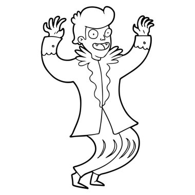 korkunç çizgi film vampir vektör çizim