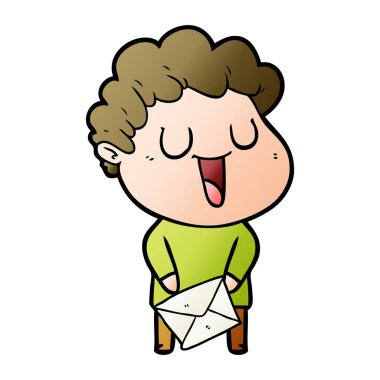 vektör çizim karikatür adam gülen