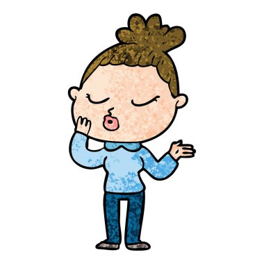 vektör çizim karikatür sakin kadın