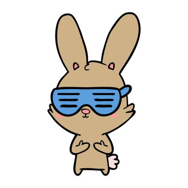 Tatlı çizgi film tavşanının vektör çizimi