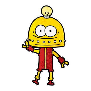 ampul ile mutlu karton robot