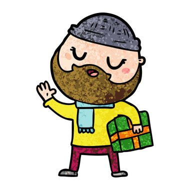 Sakallı çizgi film adamı.