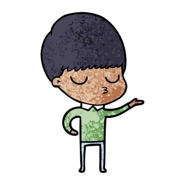 vektör çizim karikatür sakin çocuk