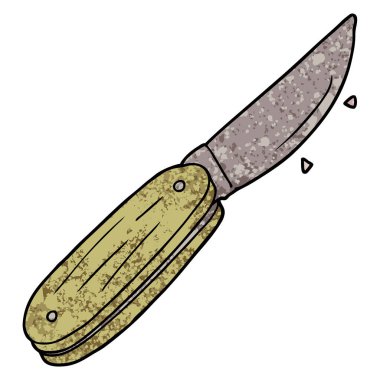 vektör çizim karikatür bıçak katlama