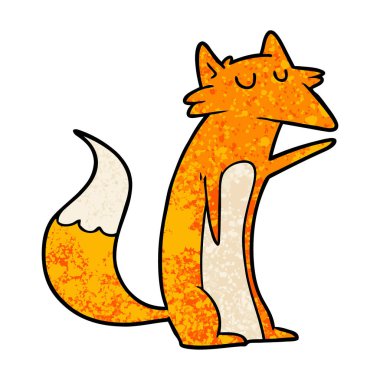 Tilki çizgi film karakteri vektör çizim