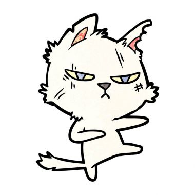 vektör çizim zor karikatür kedi