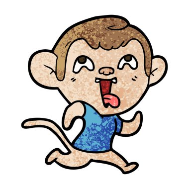 deli karikatür maymun vektör çizim