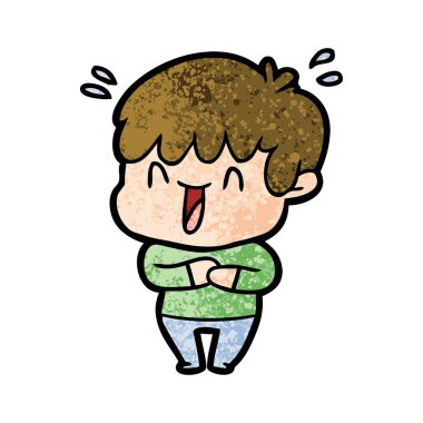 vektör çizim karikatür gülen çocuk