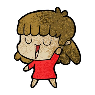 Çizgi filmdeki kadının vektör çizimi