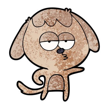 sıkılmış vektör çizim karikatür köpek