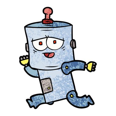 Çizgi film robotunun vektör çizimi 