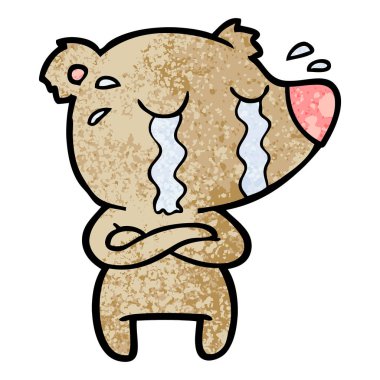 vektör çizim ayı ağlıyor çizgi film