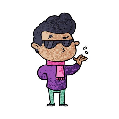 vektör çizim karikatür cool adam