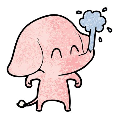 vektör çizim sevimli çizgi fil