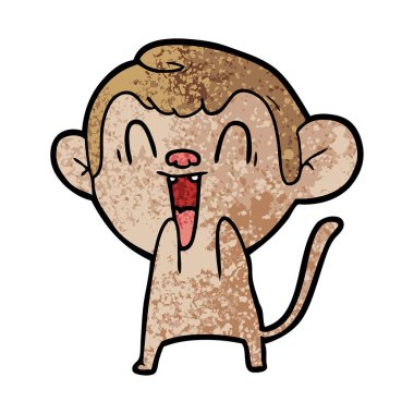 vektör çizim karikatür komik maymun