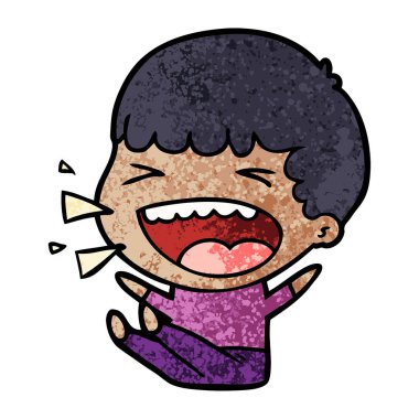 adam gülüyor karikatür vektör çizim