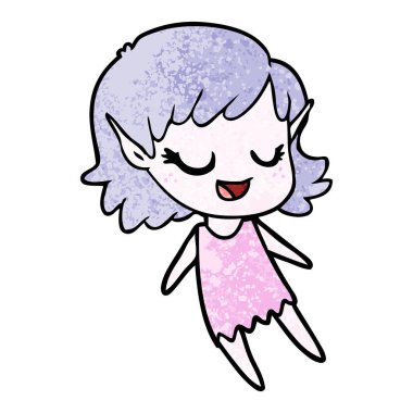 vektör çizim karikatür elf kızı