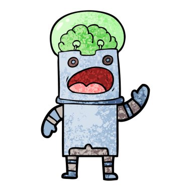 Çizgi film robotunun vektör çizimi 