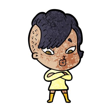 vektör çizim karikatür sürpriz kız