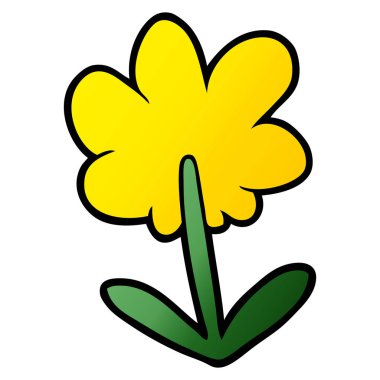 Çizgi film çiçeğinin vektör illüstrasyonu