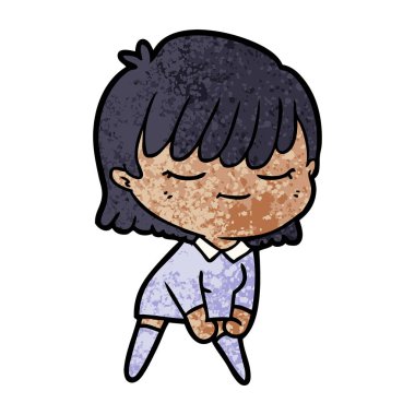 Çizgi filmdeki kadının vektör çizimi