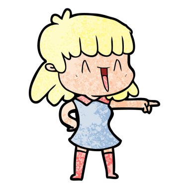 Çizgi filmdeki kadının vektör çizimi