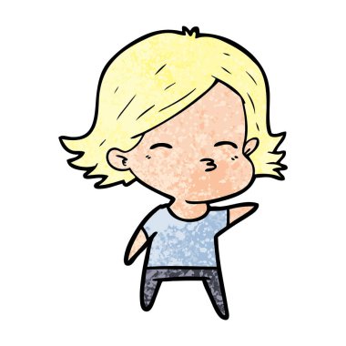 Çizgi filmdeki kadının vektör çizimi