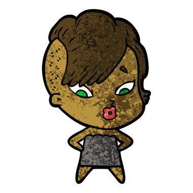 vektör çizim karikatür sürpriz kız