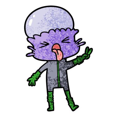 garip karikatür uzaylı vektör çizim