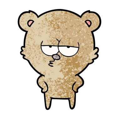 vektör çizim sıkılmış ayı çizgi film