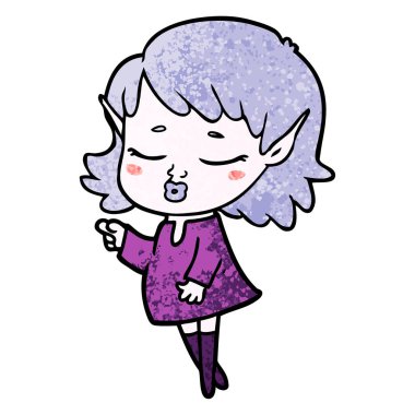 vektör çizim karikatür elf kızı