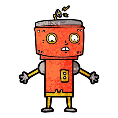 Çizgi film robotunun vektör çizimi 